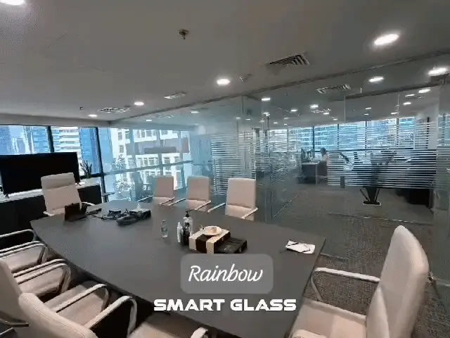 Office smart glass partition